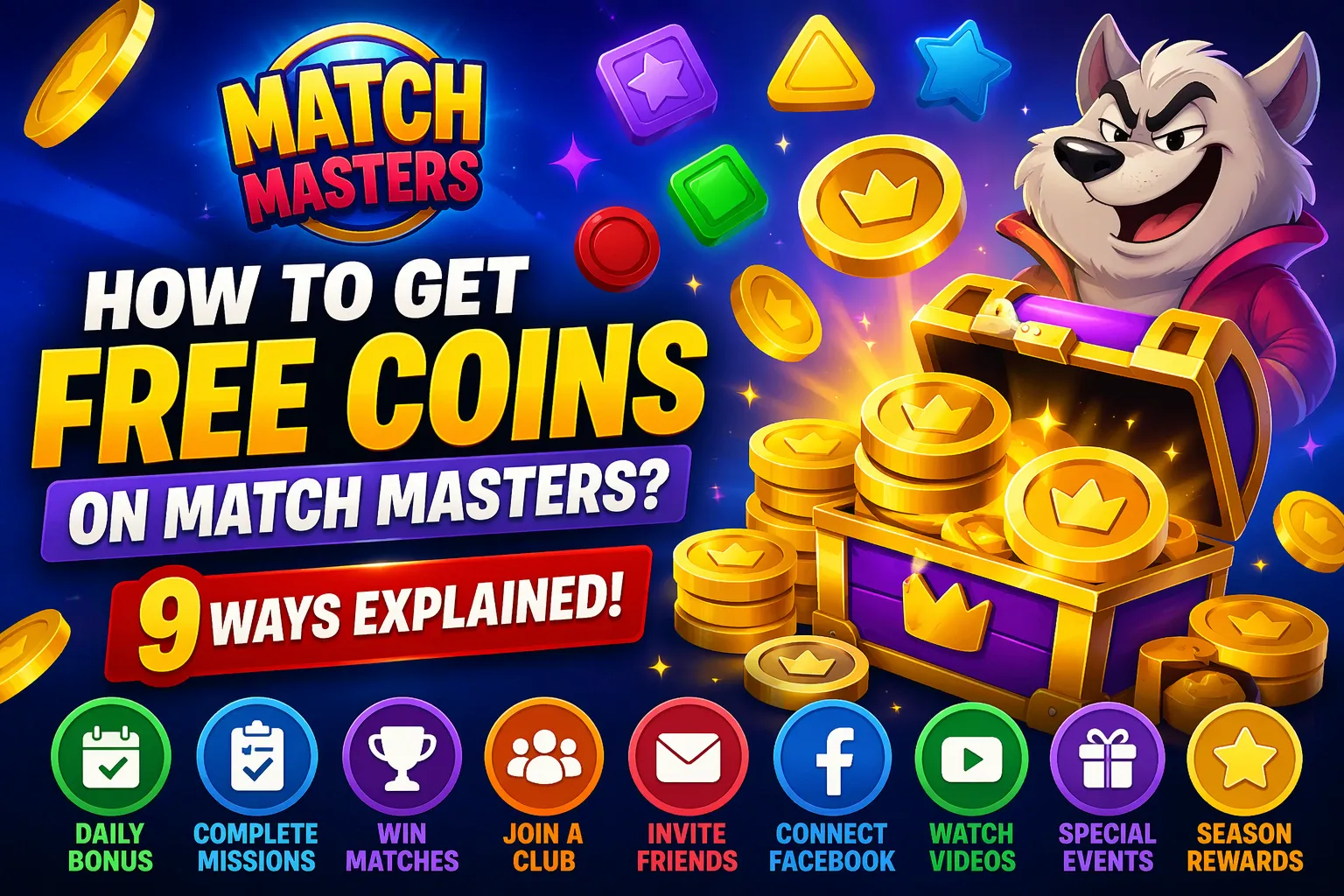 How to Get Free Coins on Match Masters? (9 Ways Explained)